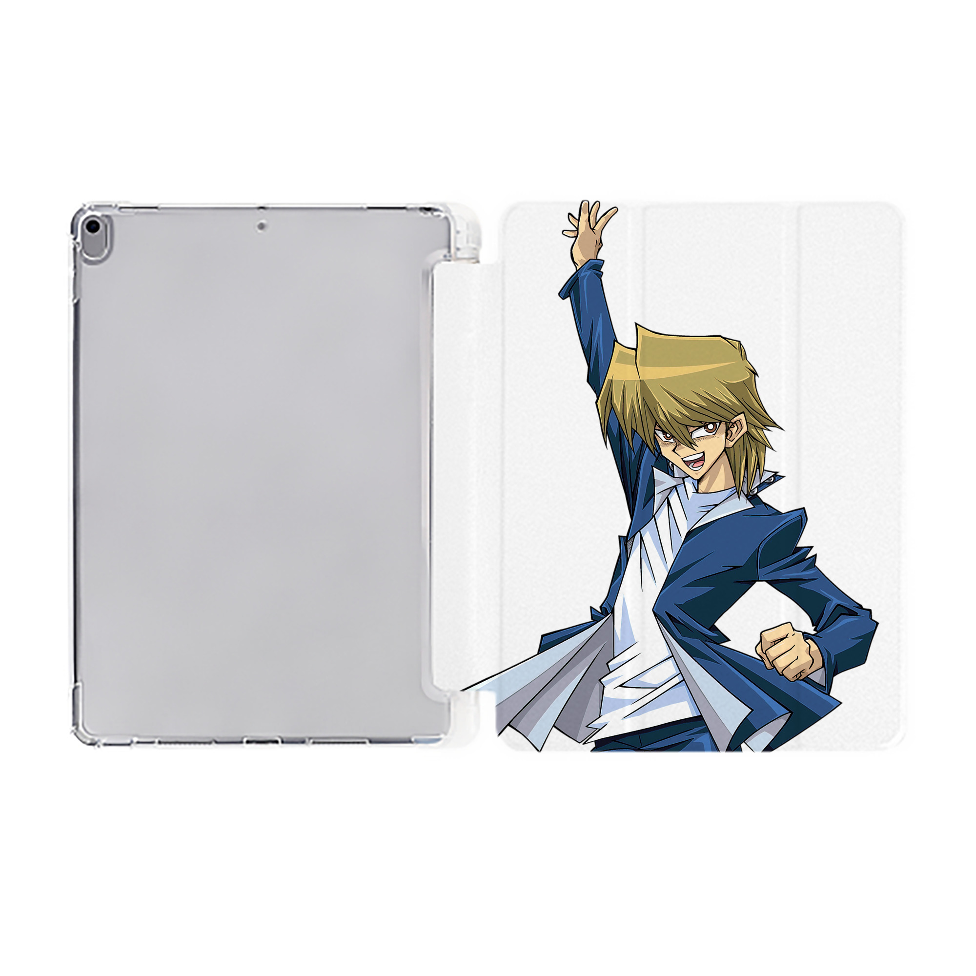 （画像用） 遊☆戯☆王 Yu-Gi-Oh! IPad ケース ペン収納付き 三つ折りスタンド PUレザー×シリコン 対応機種9.5/10.5/10.9インチ